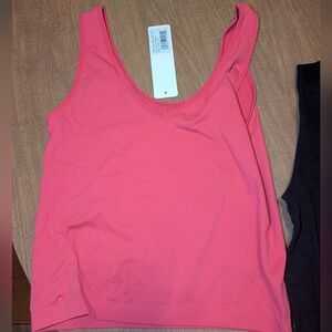 Pink and Black Crop Tank Tops